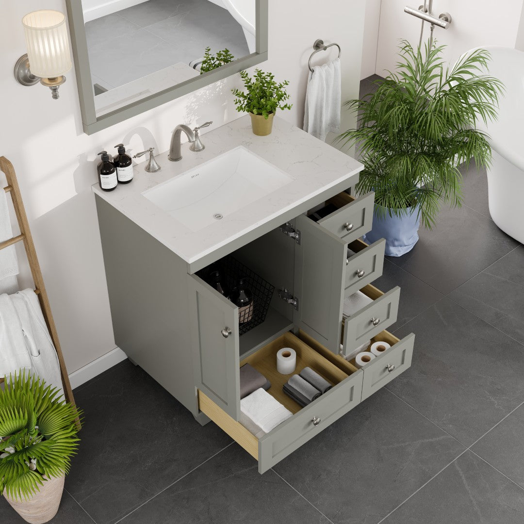 Eviva Acclaim Bath Vanity with Counter Top and Undermount Porcelain Sink (24"-30")