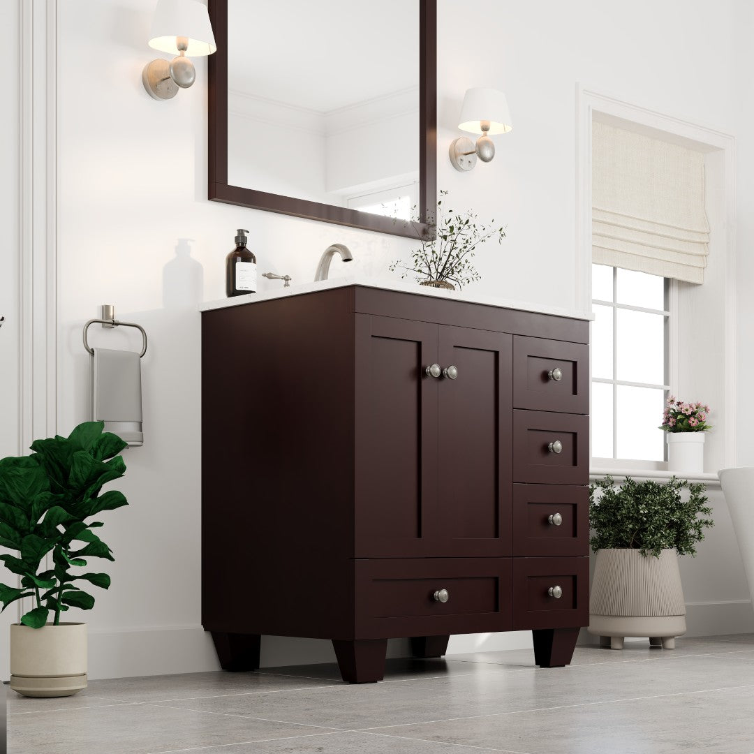 Eviva Acclaim Bath Vanity with Counter Top and Undermount Porcelain Sink (24"-30")