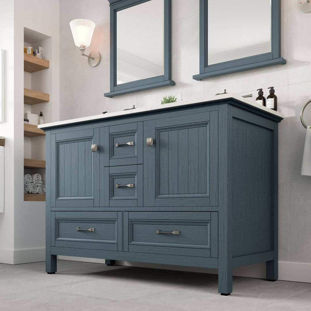 Eviva Britney Bath Vanity with Carrara Quartz Top and Undermount Porcelain Sink (24"-72")