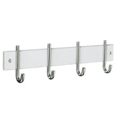BESLAGSBODEN - Coat Rack, Quadruple, in Chrome Stainless Steel/White Wood