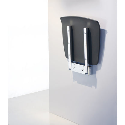 LIVING - Folding Wall mounted Shower Seat, Chromed Zinc/Aluminium, Dark grey seat