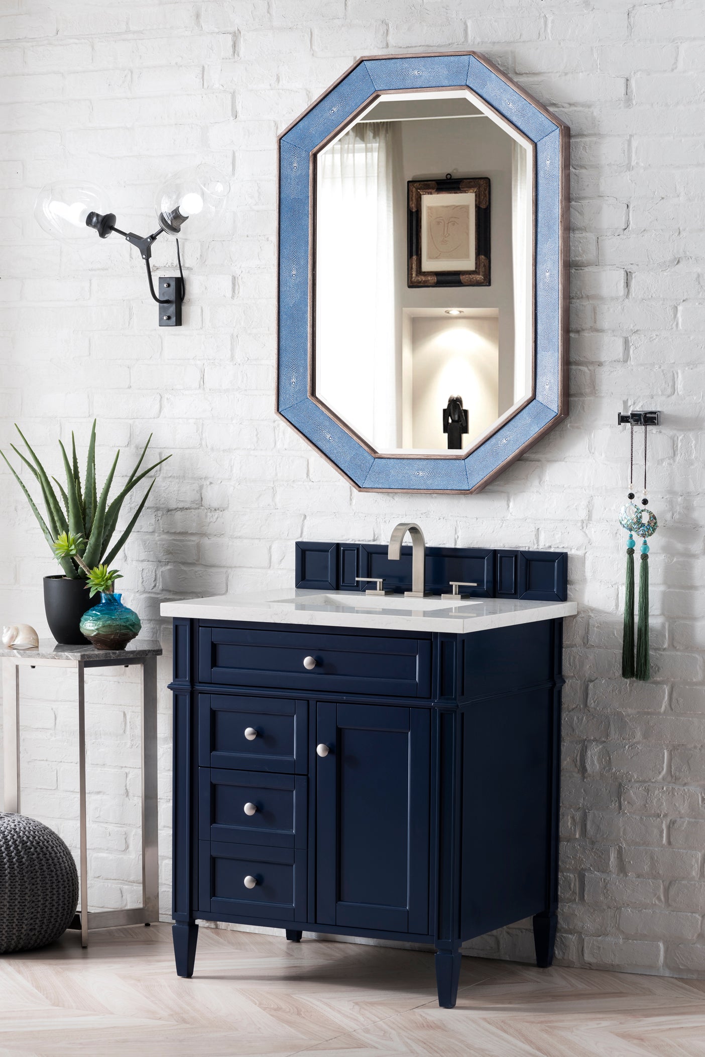 James Martin Brittany 30" Single Vanity in Victory Blue with 3cm Countertop