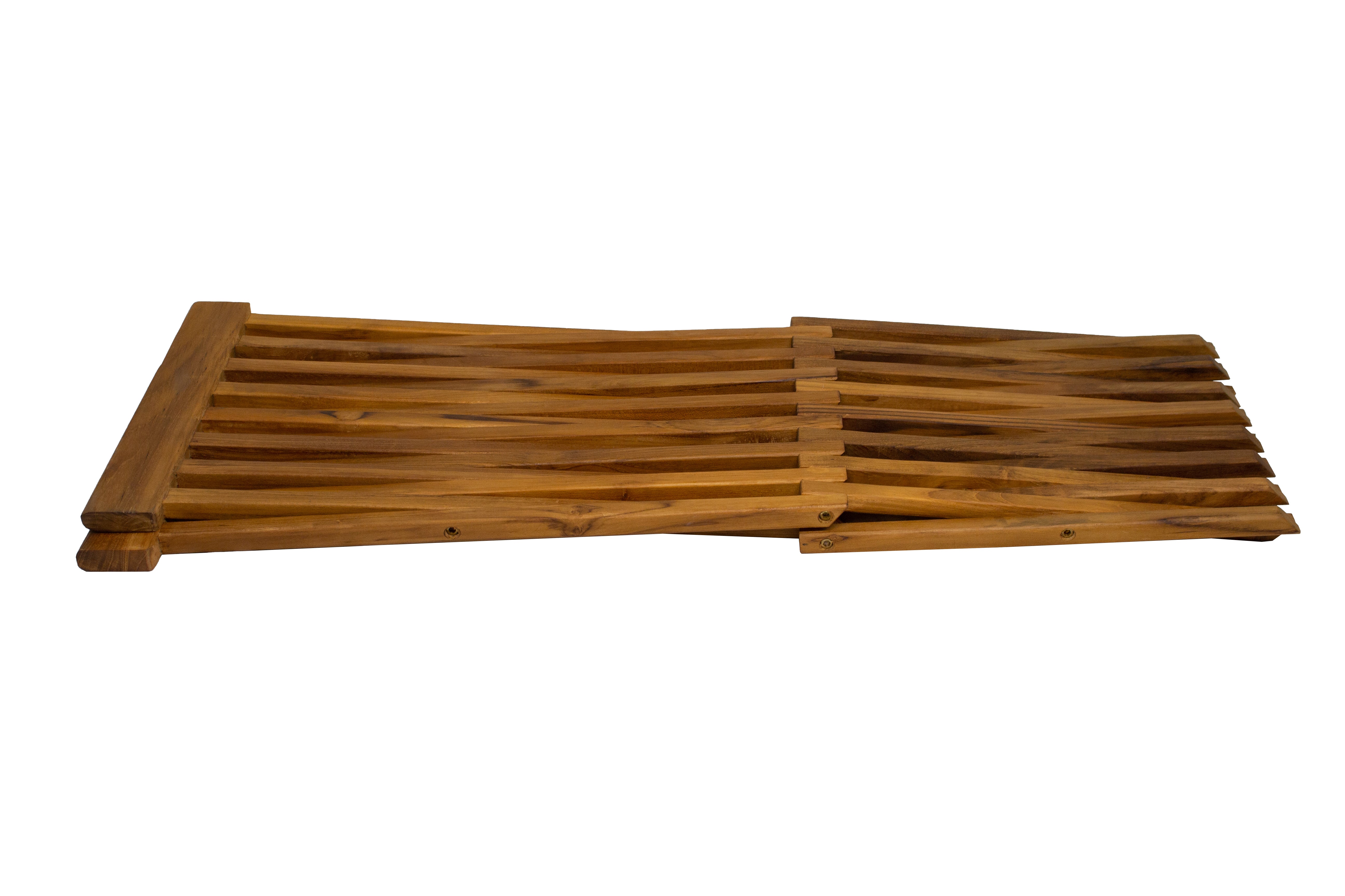 Winchester Teak Shower and Bath Folding Stool with Horizontal Slats