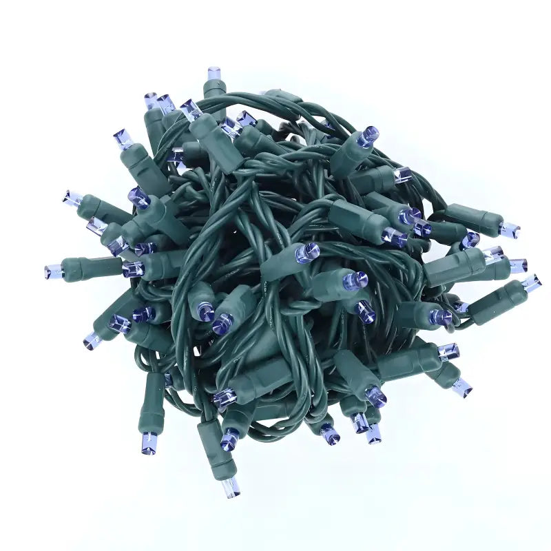 50 5mm Blue LED Christmas Lights, 4" Spacing