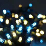 50 5mm ColorSplash Blue Taffy Warm White, Teal LED Christmas Lights, 6" Spacing