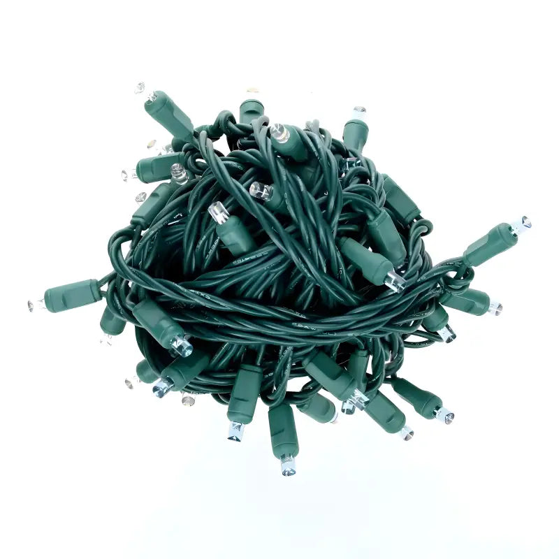 50 5mm ColorSplash Blue Taffy Warm White, Teal LED Christmas Lights, 6" Spacing