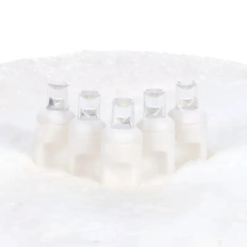 50 5mm Cool White SuperSpark LED Strobe Lights, 6" Spacing, White Wire