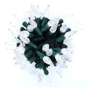 50 C6 Cool White LED Christmas Lights, 4" Spacing
