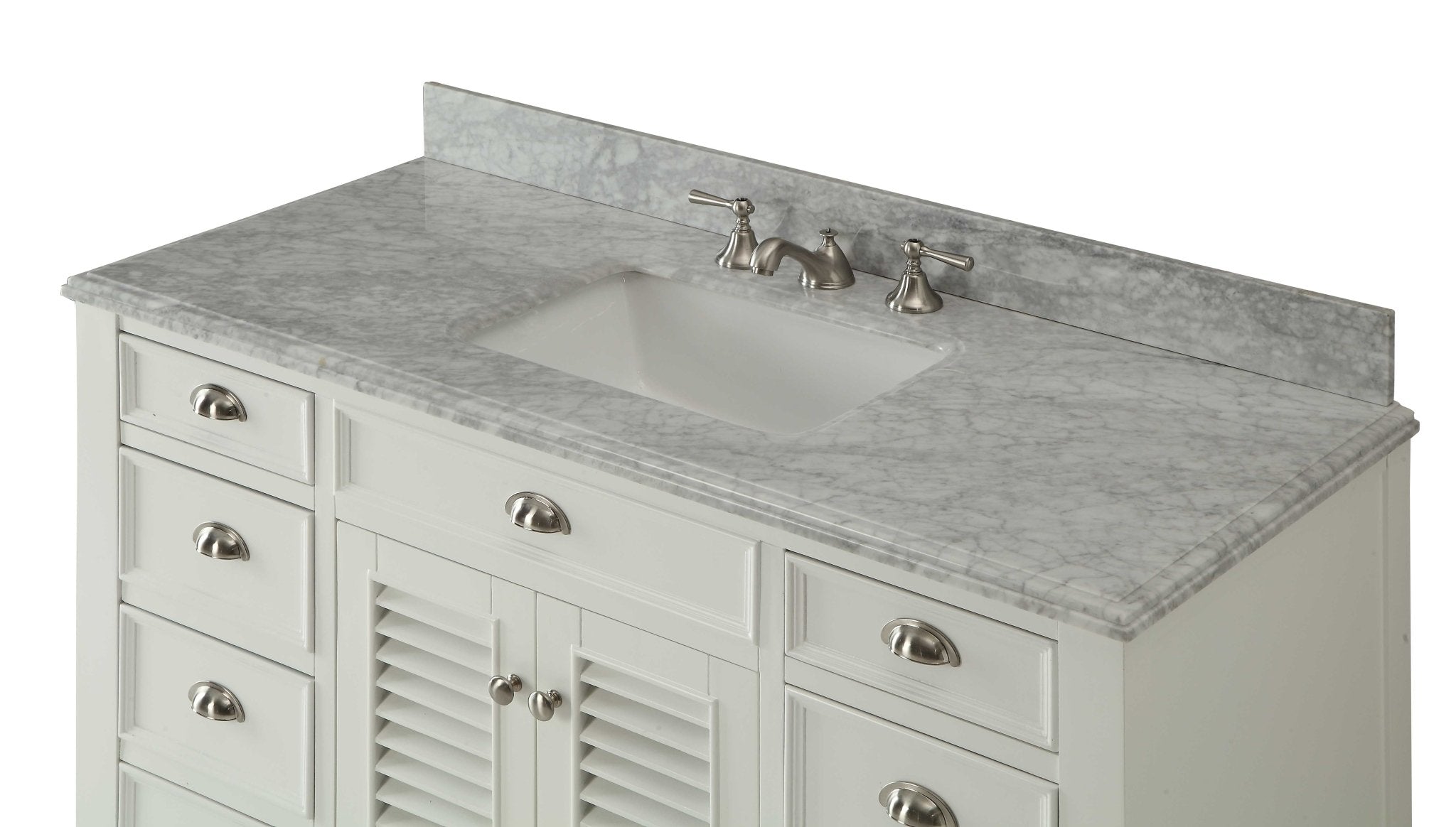 Chans Furniture GD-3028Q50 50 Inch Contemporary Style White Kalani Bathroom Vanity