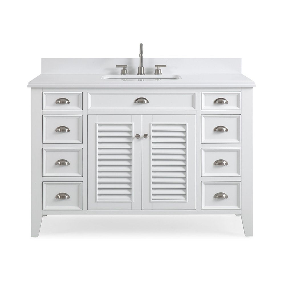 Chans Furniture GD-3028Q50 50 Inch Contemporary Style White Kalani Bathroom Vanity