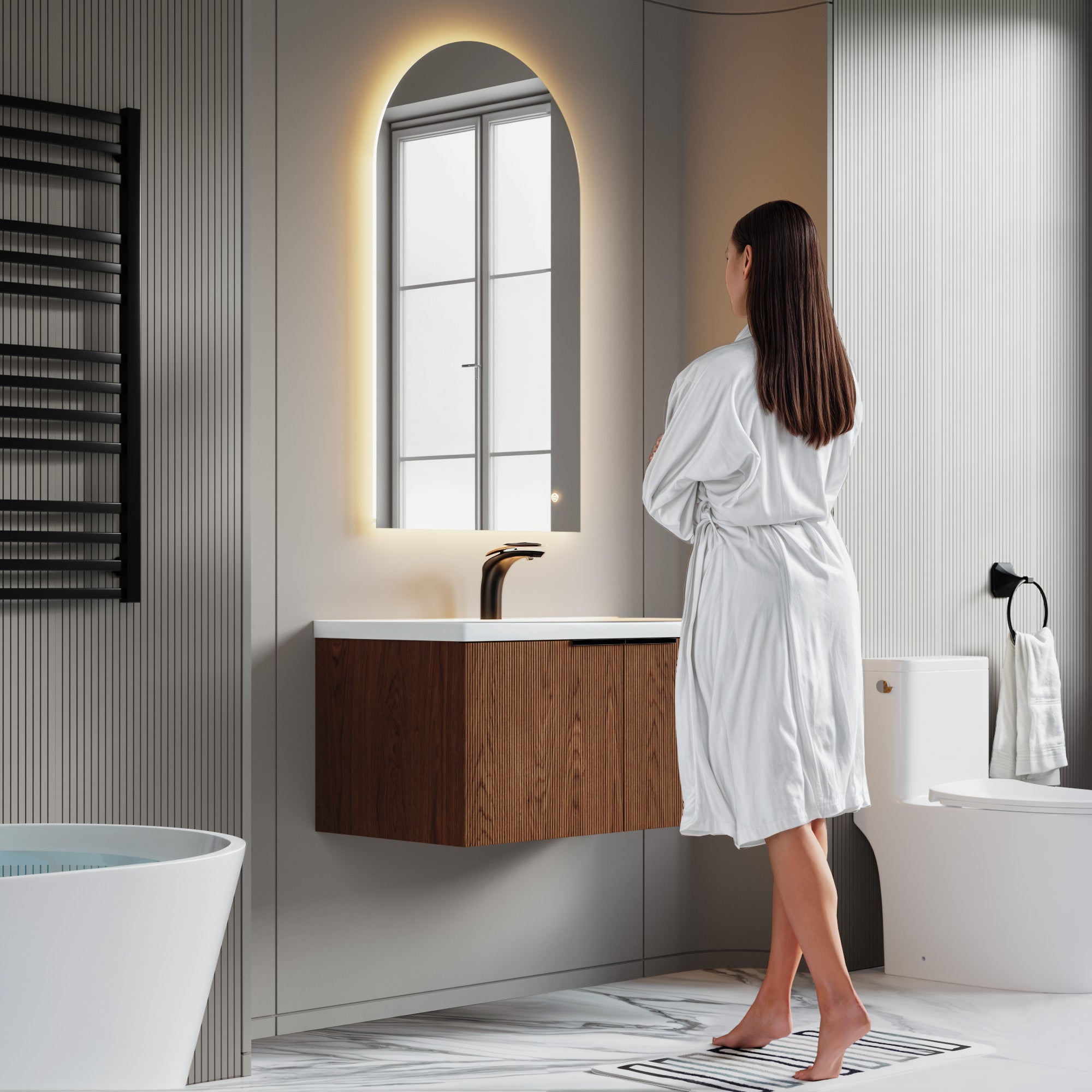 Arch Backlit Mirror With Touch Switch LED light - 5002 2442 ML