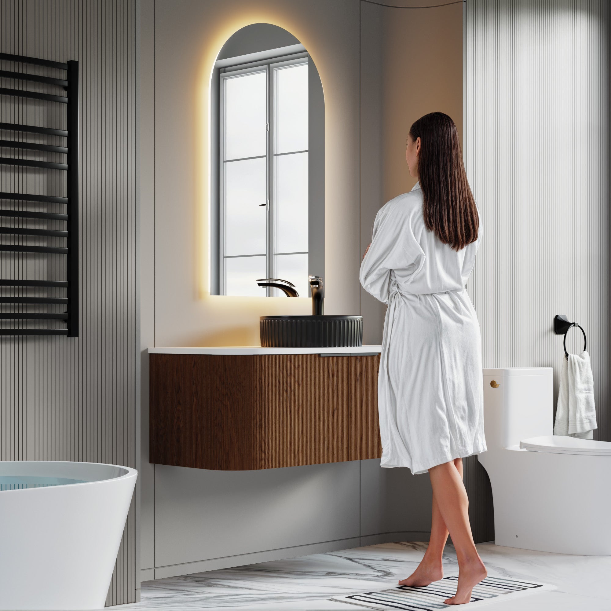 Arch Backlit Mirror With Touch Switch LED light - 5002 2442 ML