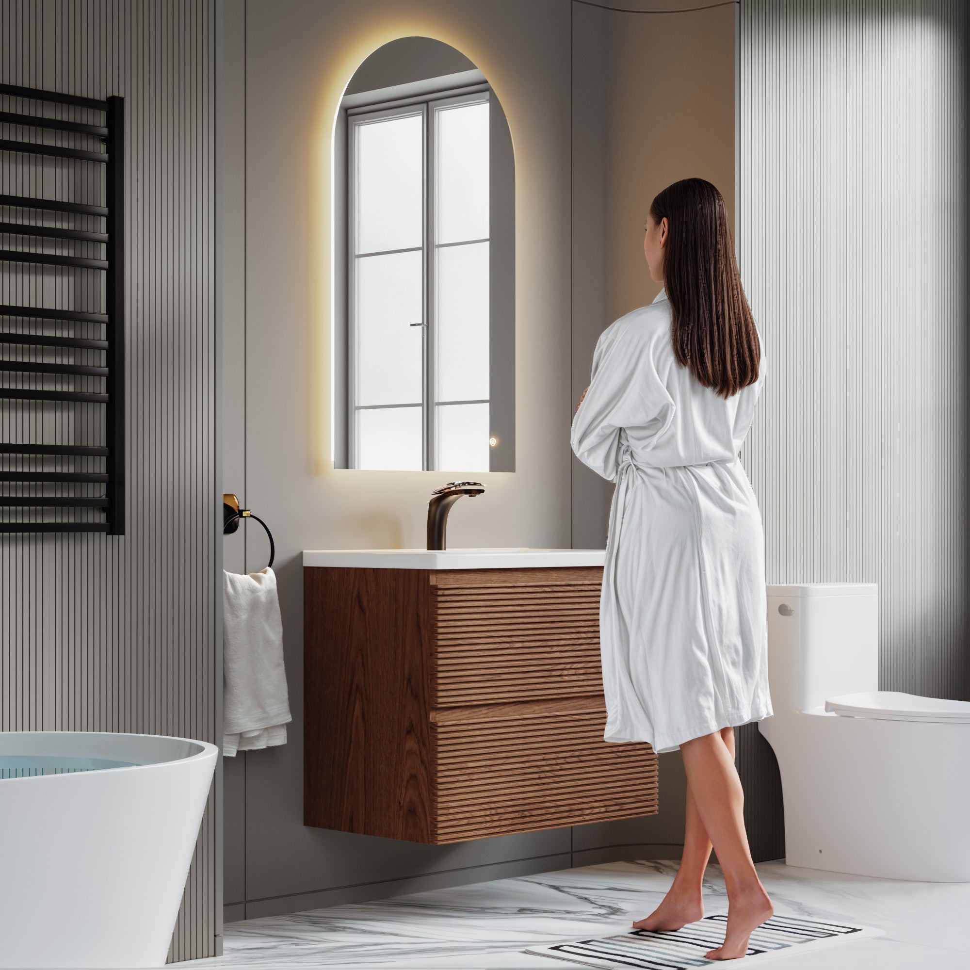 Arch Backlit Mirror With Touch Switch LED light - 5002 2442 ML