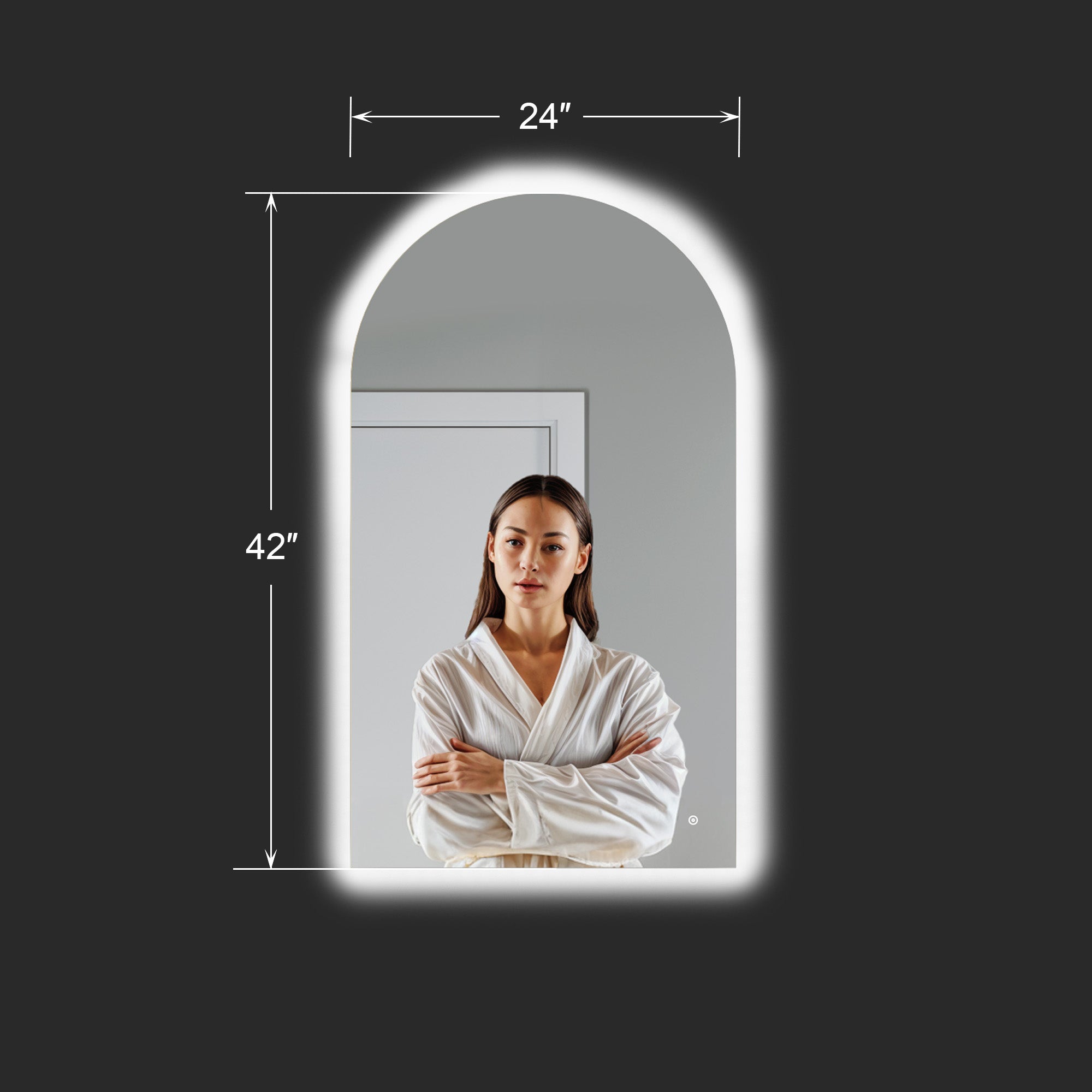 Arch Backlit Mirror With Touch Switch LED light - 5002 2442 ML