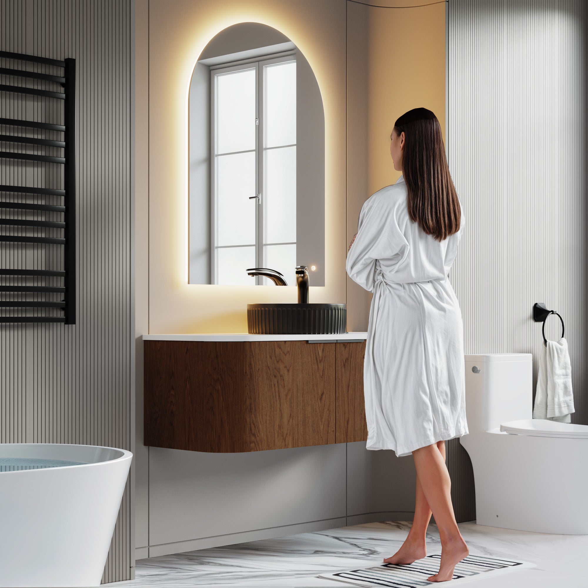 Arch Backlit Mirror With Touch Switch LED light - 5002 3042 ML