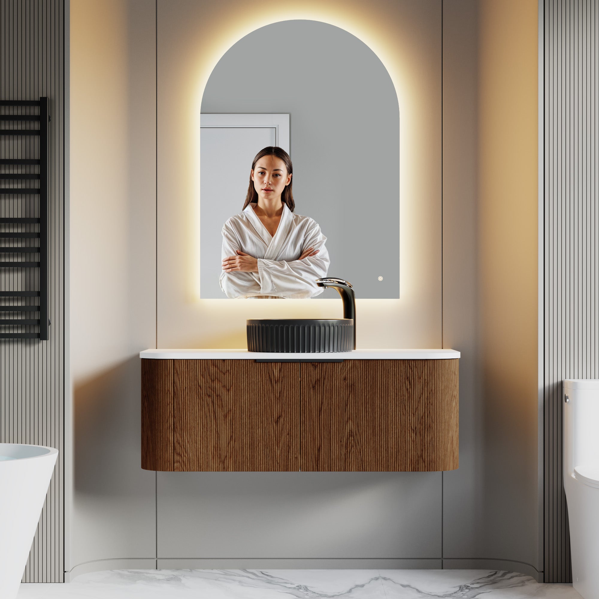 Arch Backlit Mirror With Touch Switch LED light - 5002 3042 ML