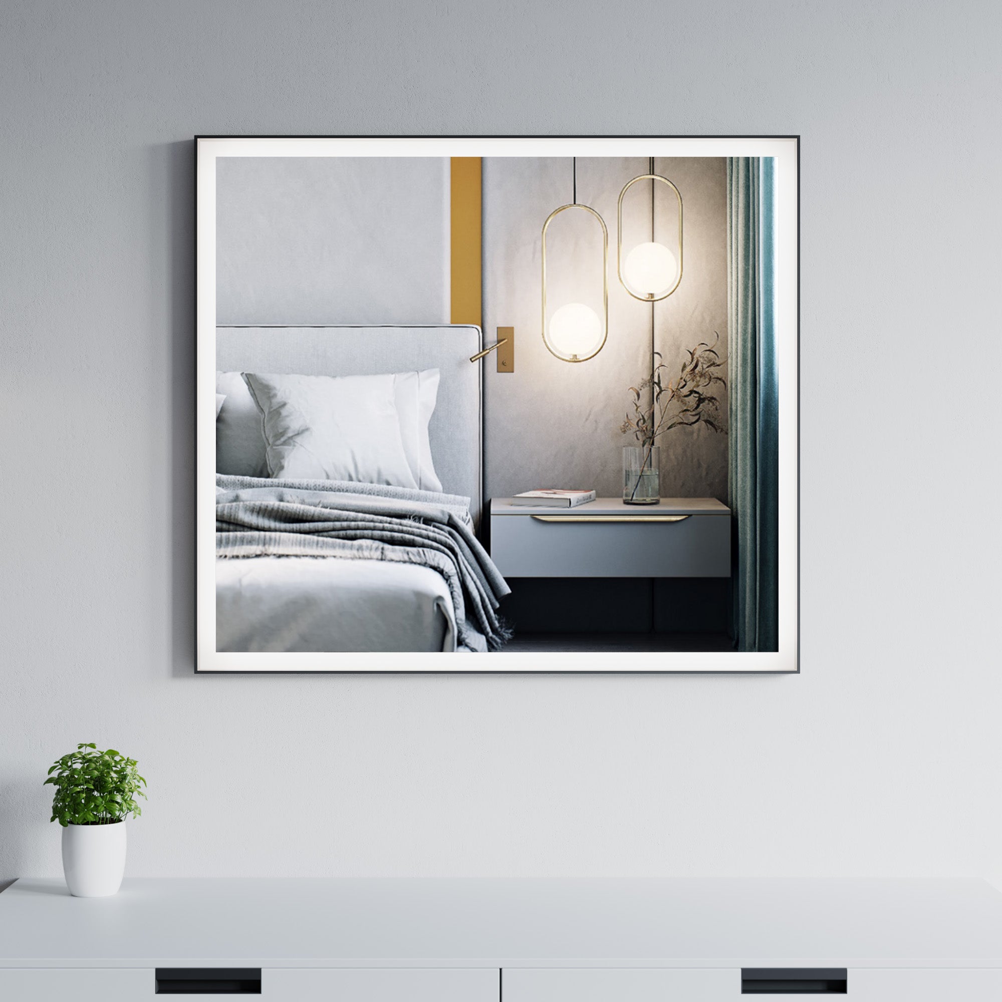 Black Alu Frame Mirror 5005 3631