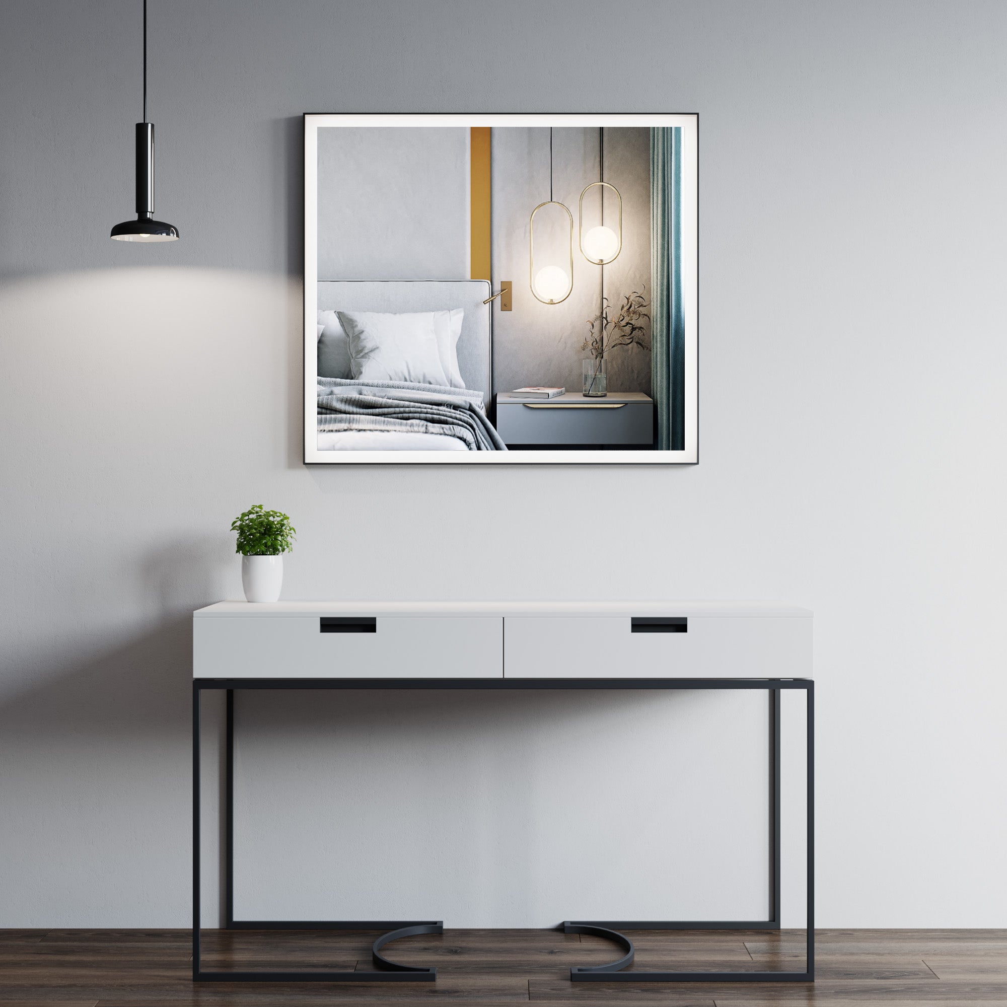 Black Alu Frame Mirror 5005 3631