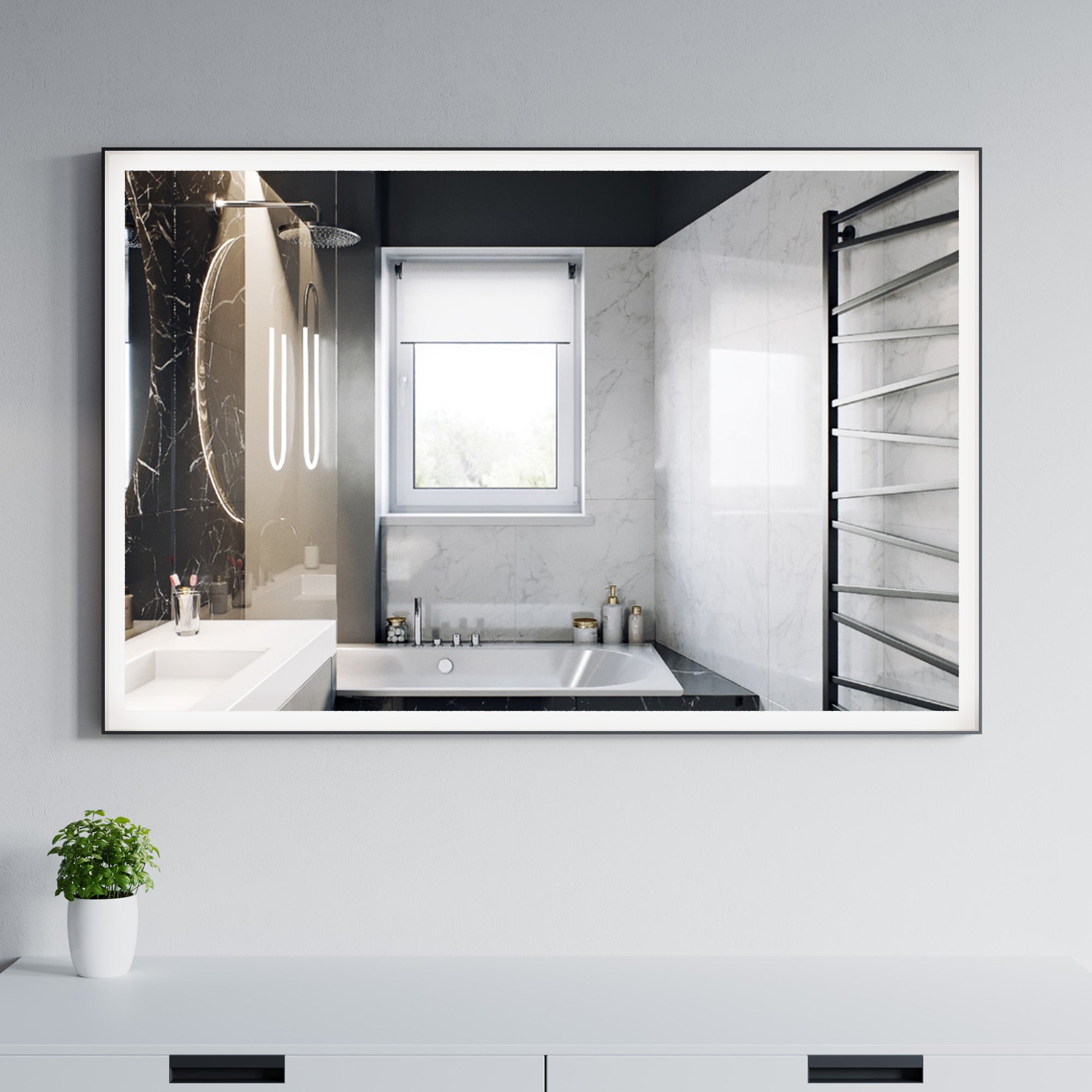 Black Alu Frame Mirror 5005 4831