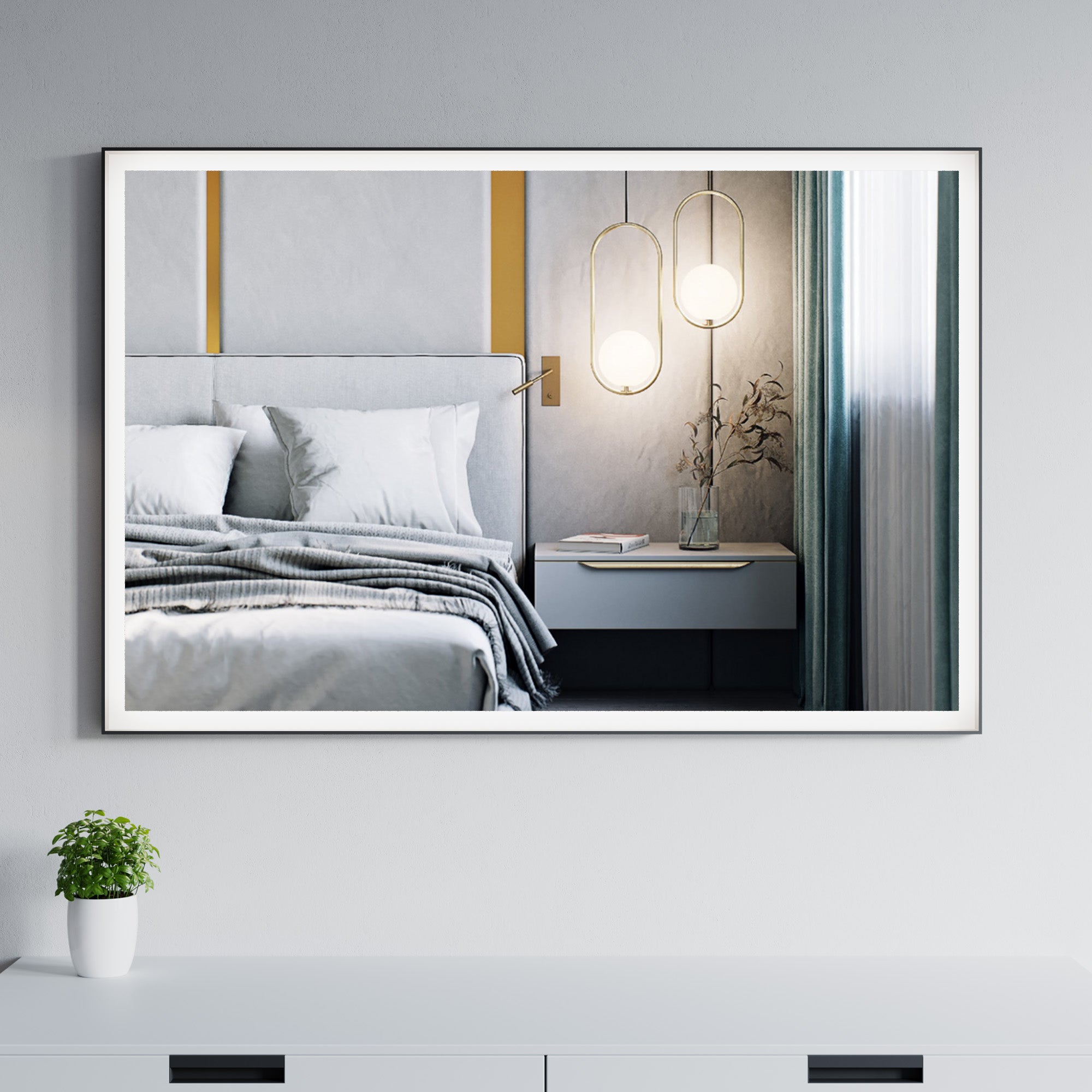 Black Alu Frame Mirror 5005 4831