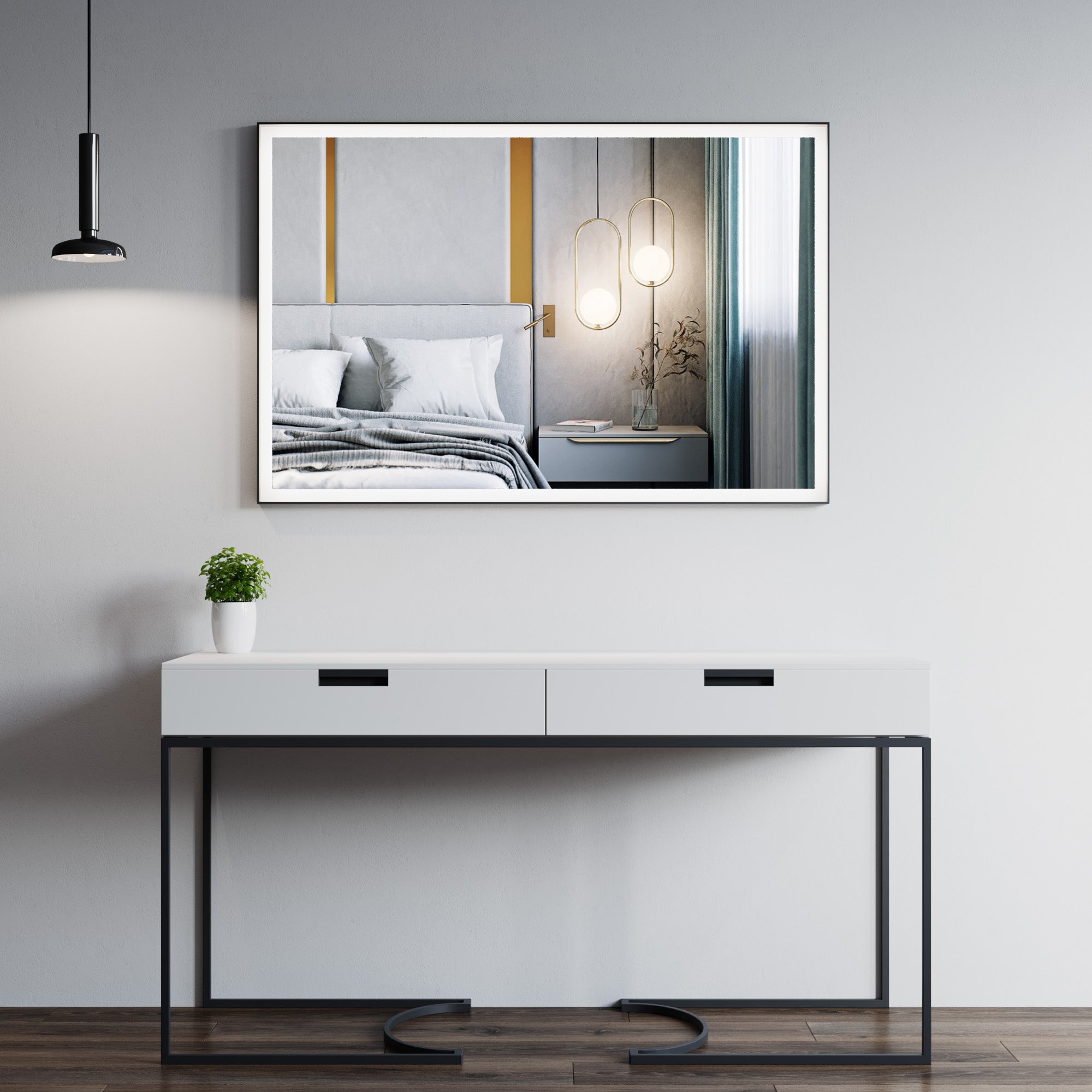 Black Alu Frame Mirror 5005 4831