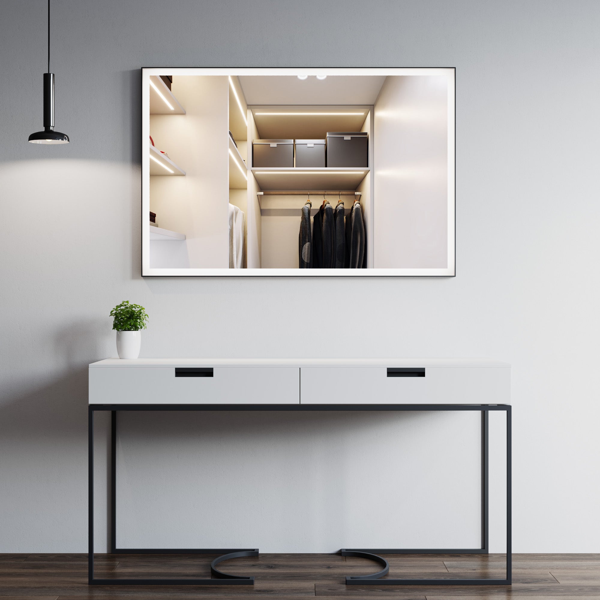 Black Alu Frame Mirror 5005 4831