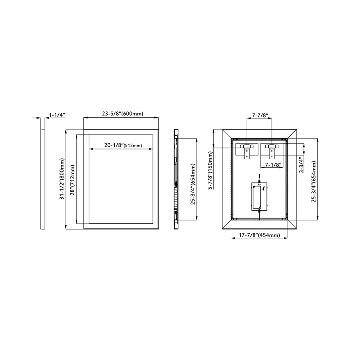 Black Alu Frame Mirror 5005 2431