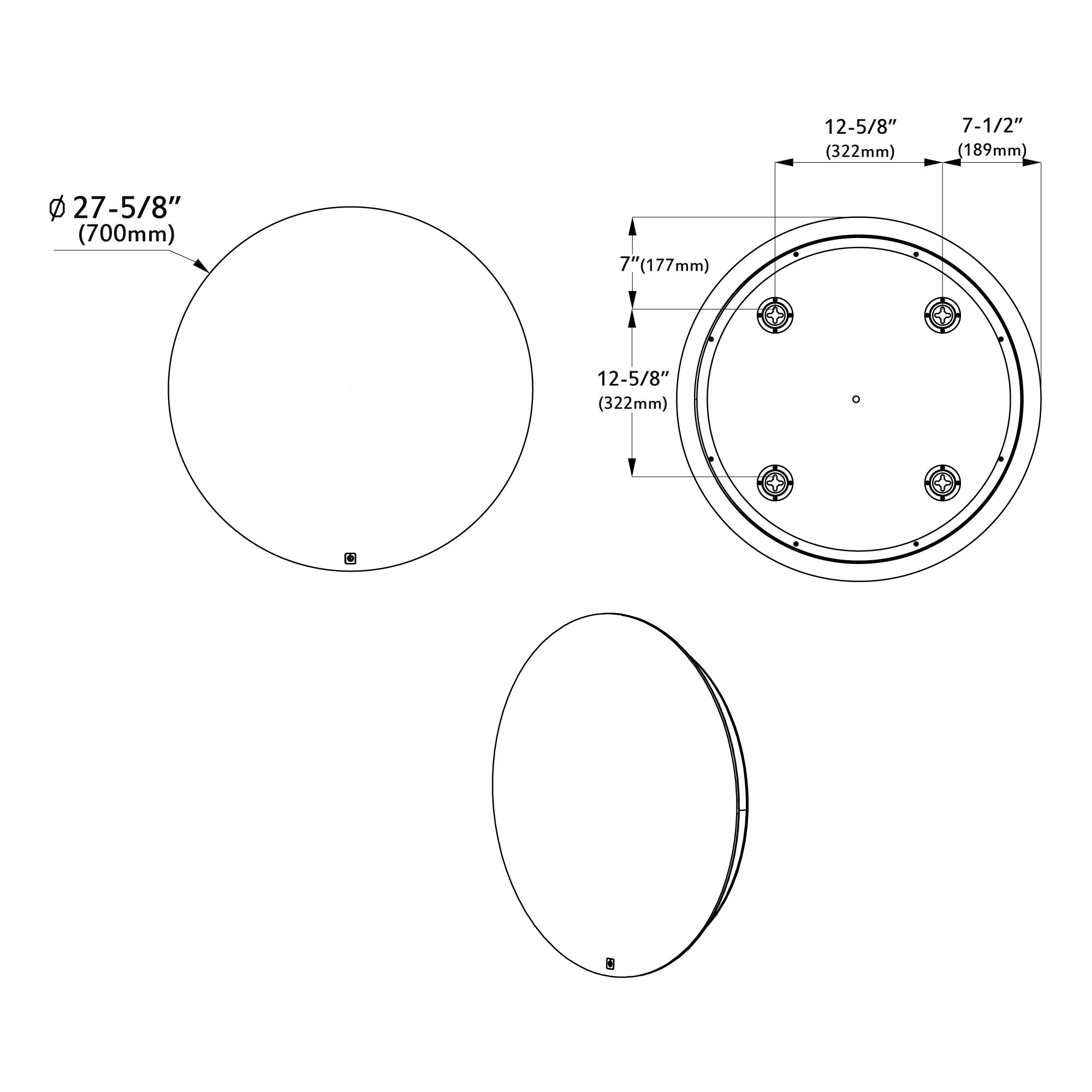 Round Tunnel Look LED Mirror 5006 027 10ML