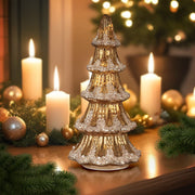 12″ Gold Mercury Glass Tabletop Christmas Tree