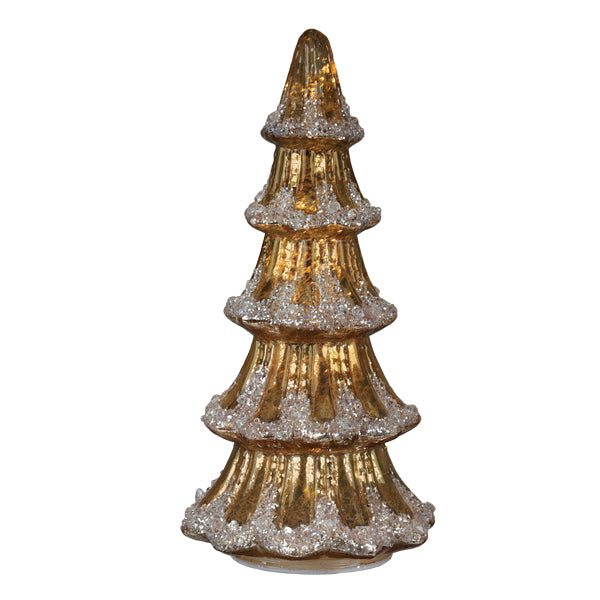 12″ Gold Mercury Glass Tabletop Christmas Tree
