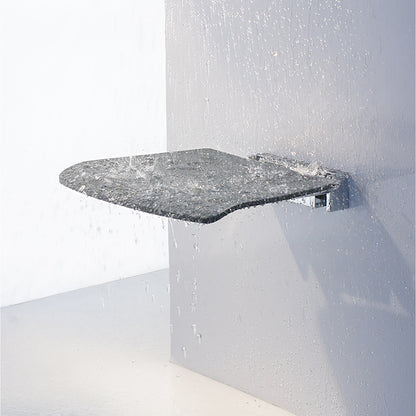 LIVING - Folding Wall mounted Shower Seat, Chromed Zinc/Aluminium, Dark grey seat