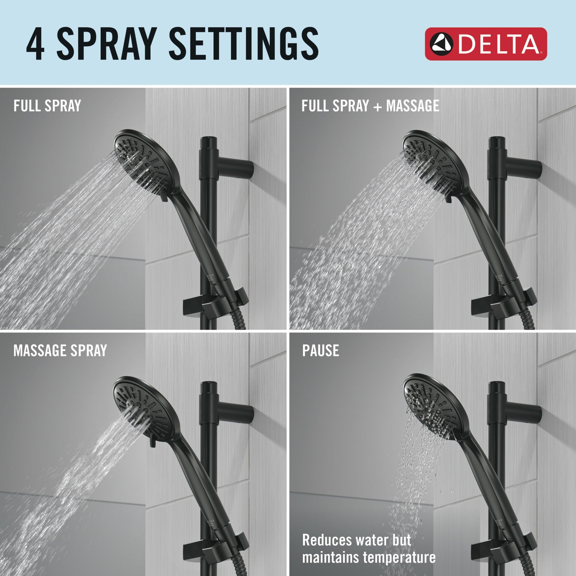 Delta Universal Showering Components Hand Shower 1.75 GPM w/Slide Bar 4S