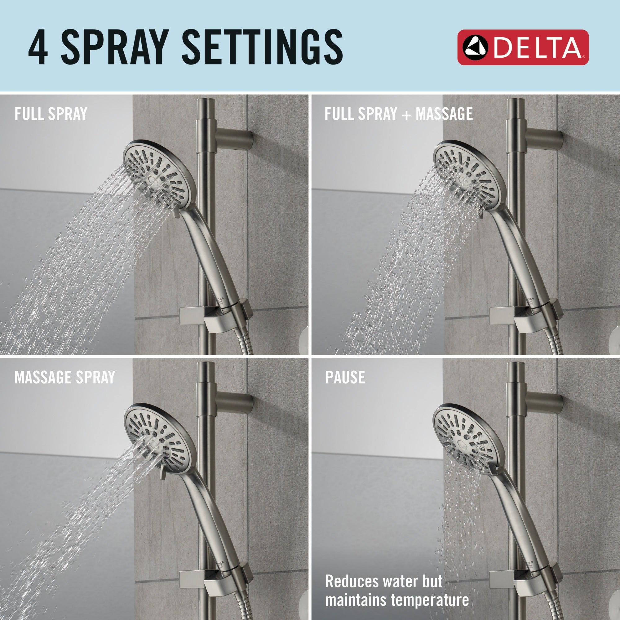 Delta Universal Showering Components Hand Shower 1.75 GPM w/Slide Bar 4S