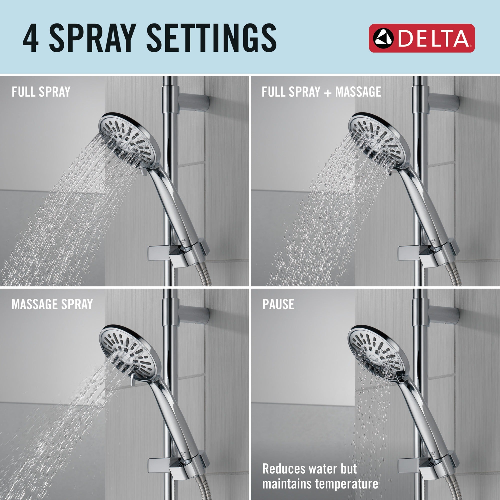 Delta Universal Showering Components Hand Shower 1.75 GPM w/Slide Bar 4S