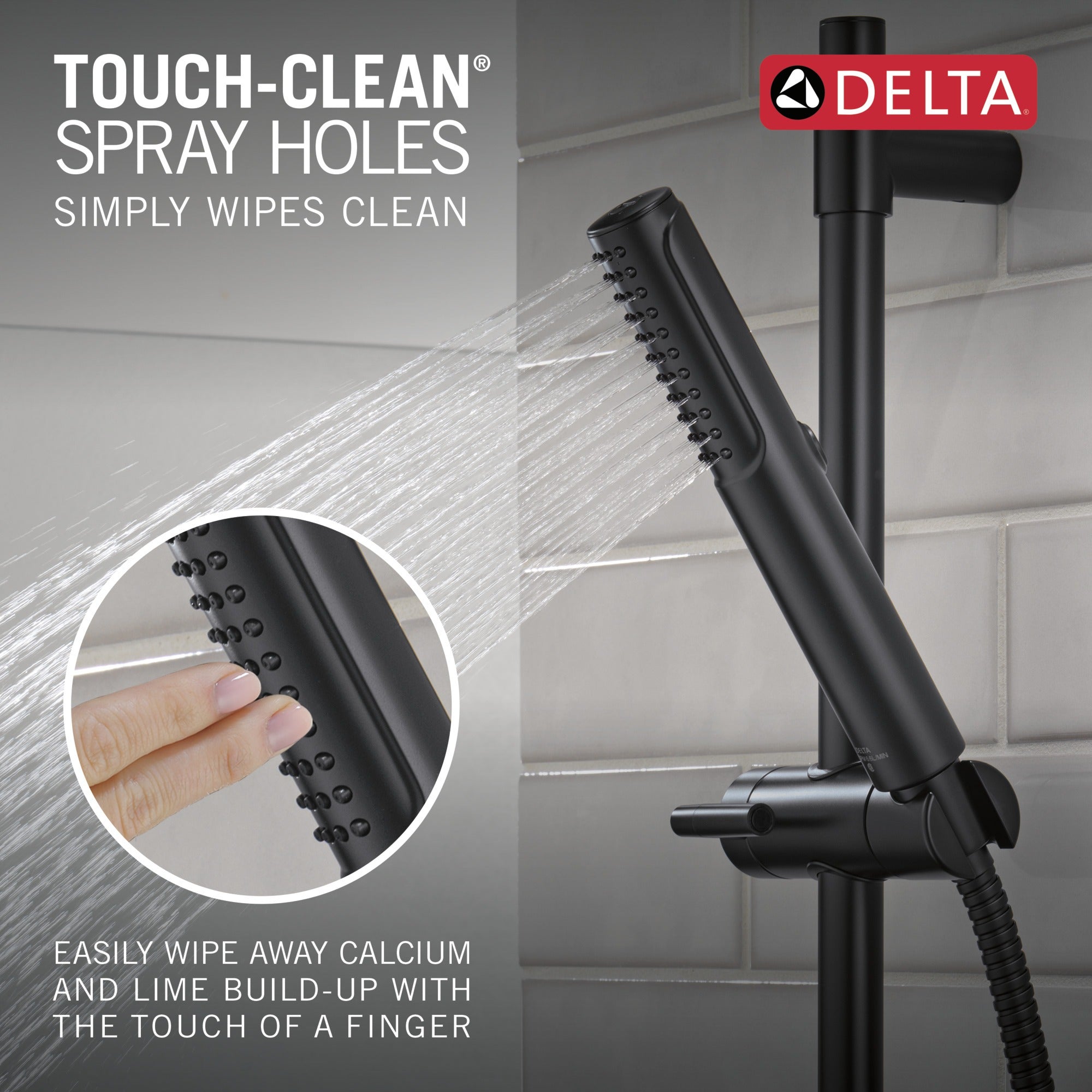 Delta Universal Showering Components 2-Setting Hand Shower with ProClean™ Spray – Slide Bar Mount