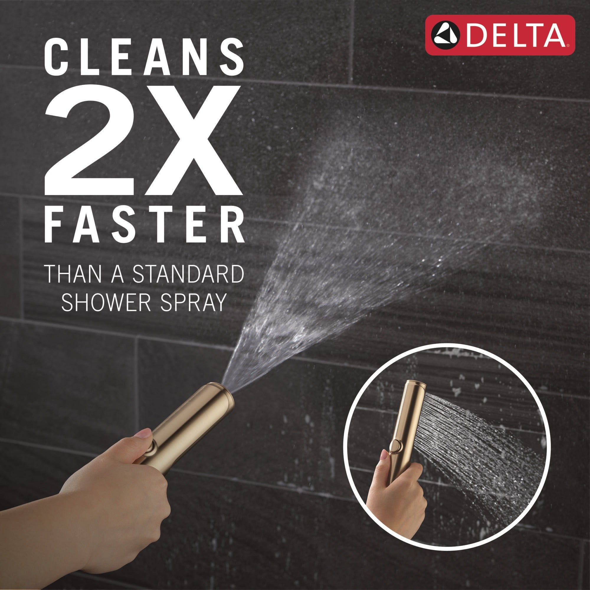 Delta Universal Showering Components 2-Setting Hand Shower with ProClean™ Spray – Slide Bar Mount