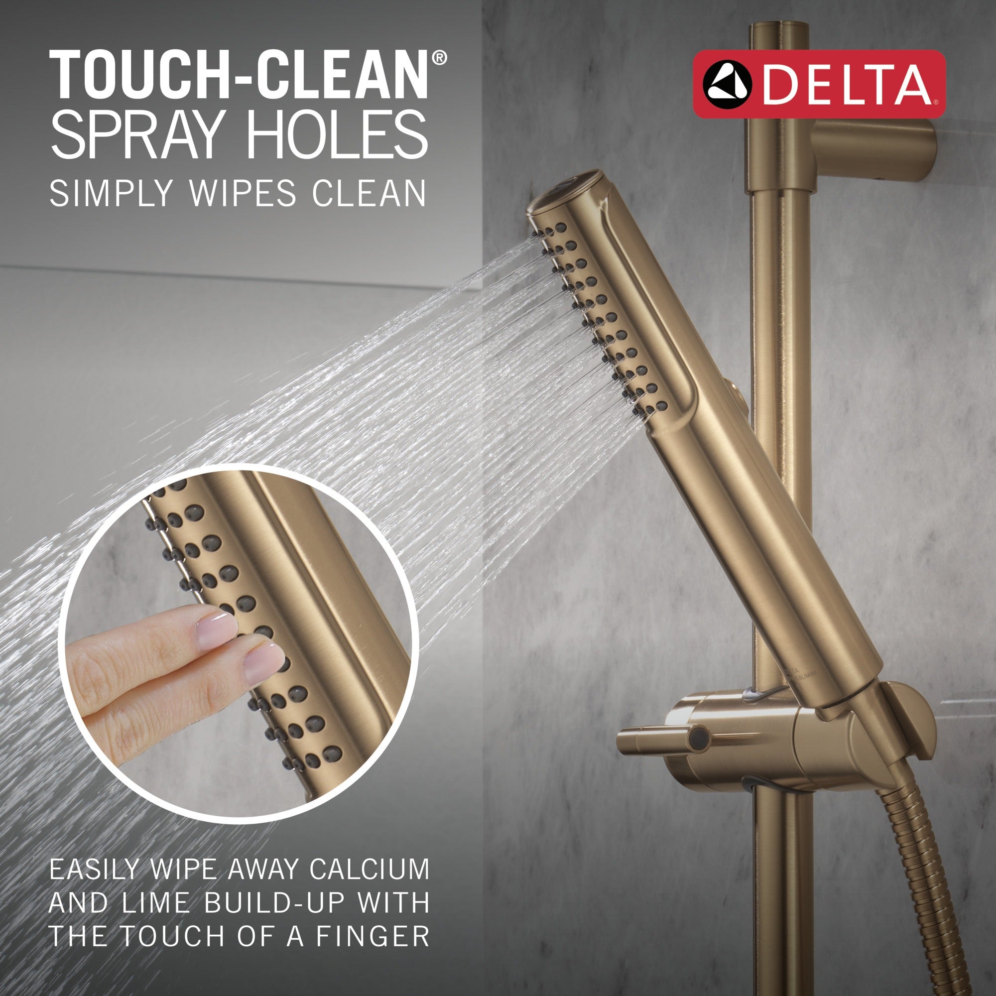 Delta Universal Showering Components 2-Setting Hand Shower with ProClean™ Spray – Slide Bar Mount