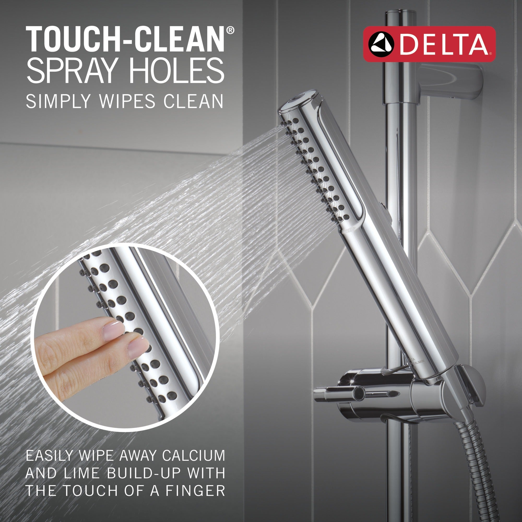 Delta Universal Showering Components 2-Setting Hand Shower with ProClean™ Spray – Slide Bar Mount