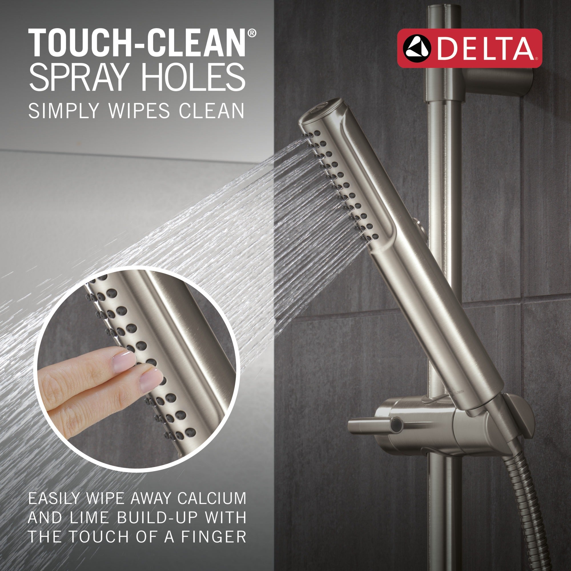 Delta Universal Showering Components 2-Setting Hand Shower with ProClean™ Spray – Slide Bar Mount