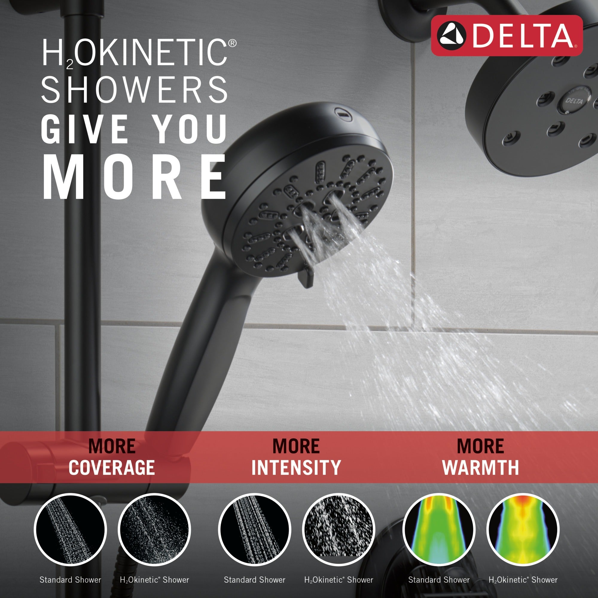 Delta Universal Showering Components 7-Setting Slide Bar Hand Shower with Cleaning Spray