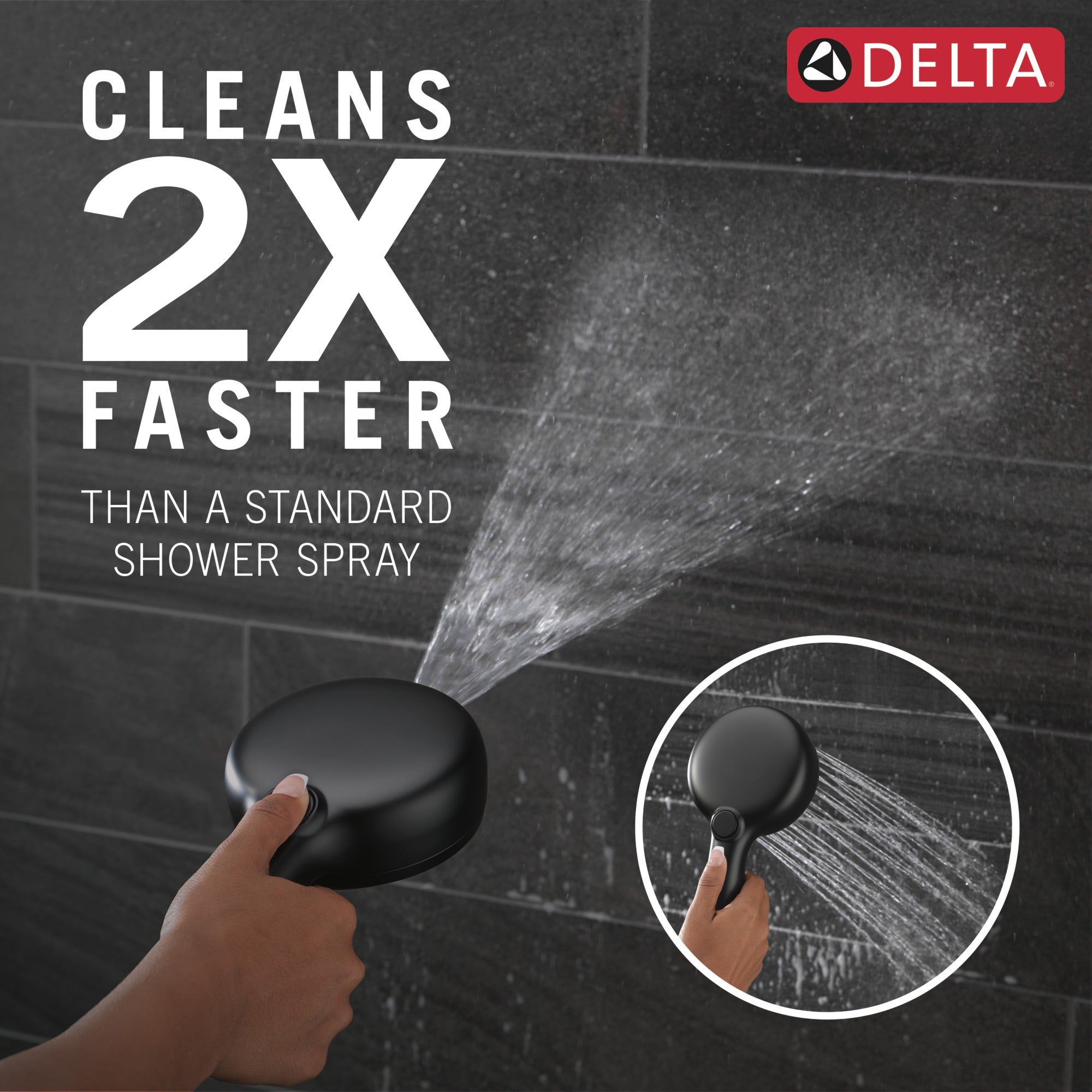 Delta Universal Showering Components 7-Setting Slide Bar Hand Shower with Cleaning Spray