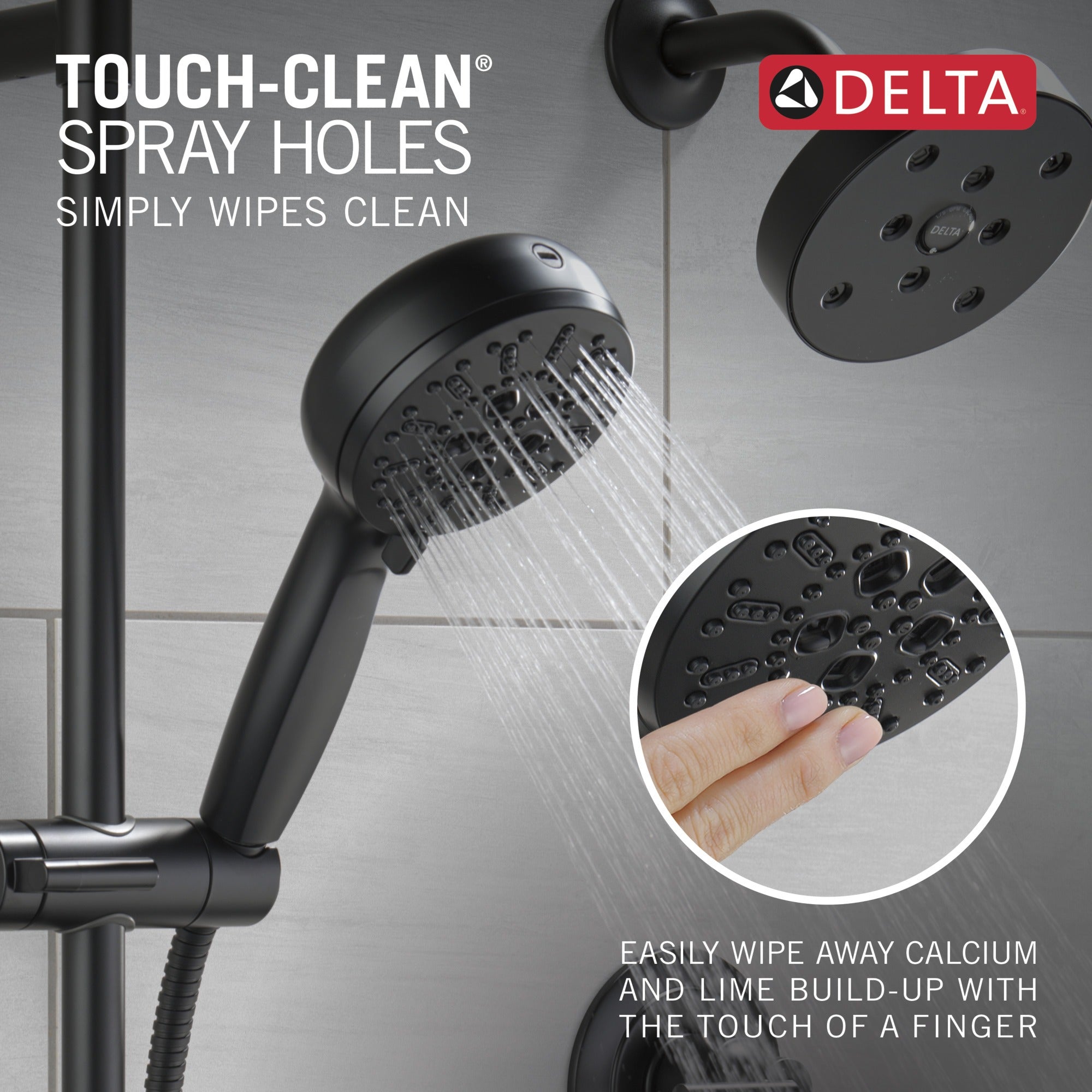 Delta Universal Showering Components 7-Setting Slide Bar Hand Shower with Cleaning Spray