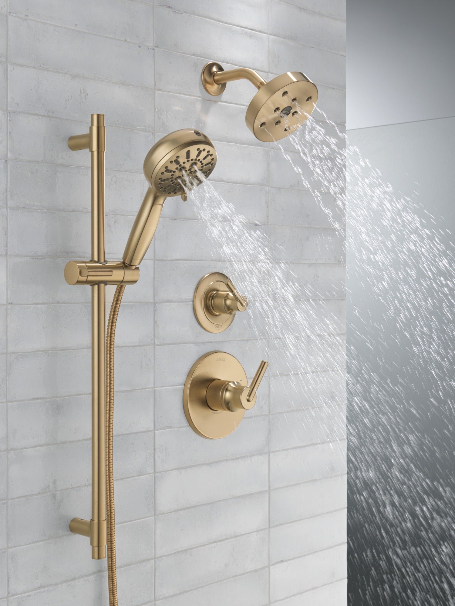 Delta Universal Showering Components 7-Setting Slide Bar Hand Shower with Cleaning Spray