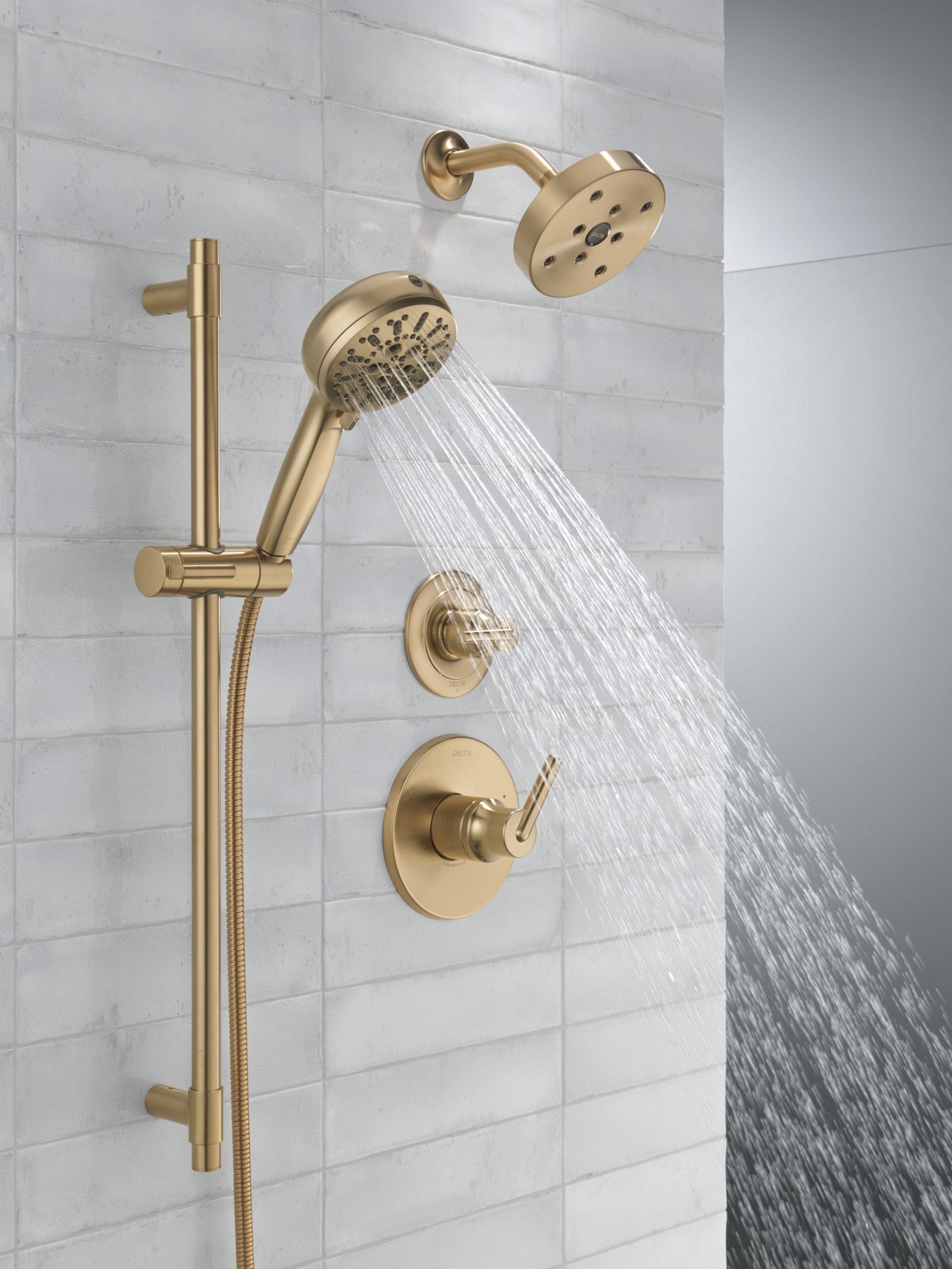 Delta Universal Showering Components 7-Setting Slide Bar Hand Shower with Cleaning Spray