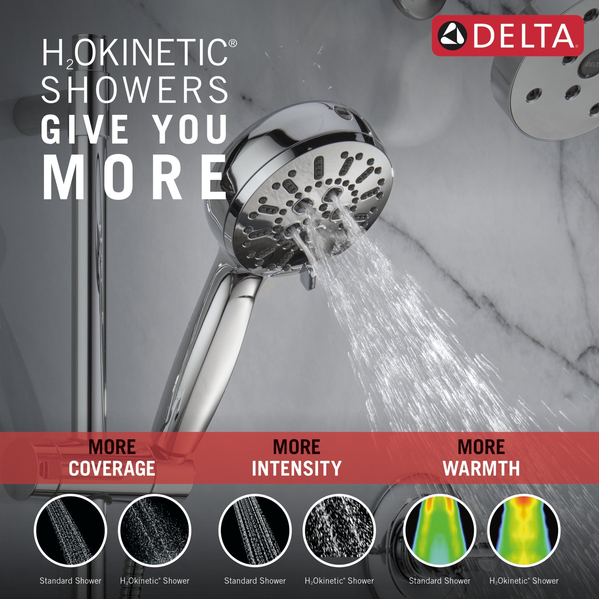 Delta Universal Showering Components 7-Setting Slide Bar Hand Shower with Cleaning Spray