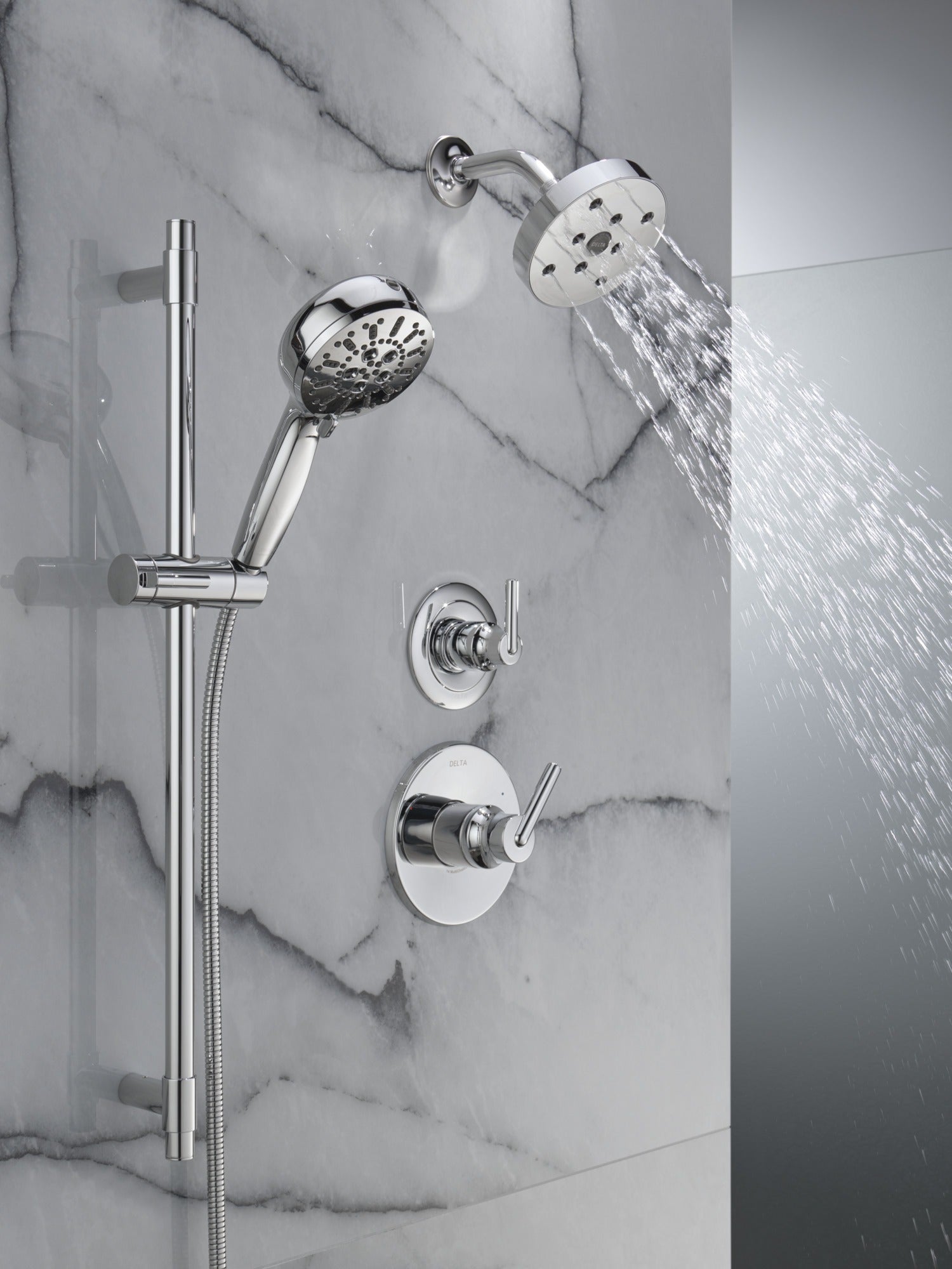 Delta Universal Showering Components 7-Setting Slide Bar Hand Shower with Cleaning Spray