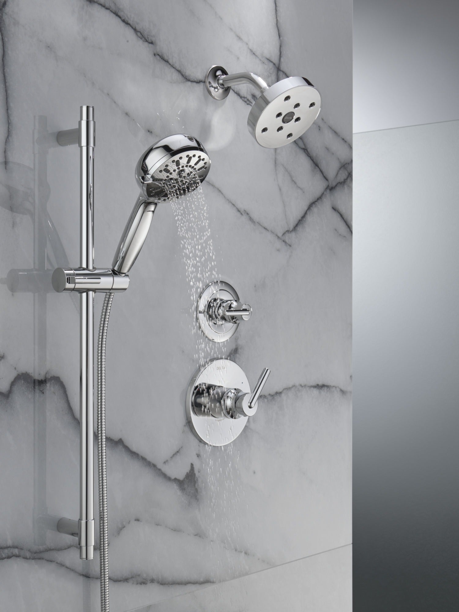 Delta Universal Showering Components 7-Setting Slide Bar Hand Shower with Cleaning Spray