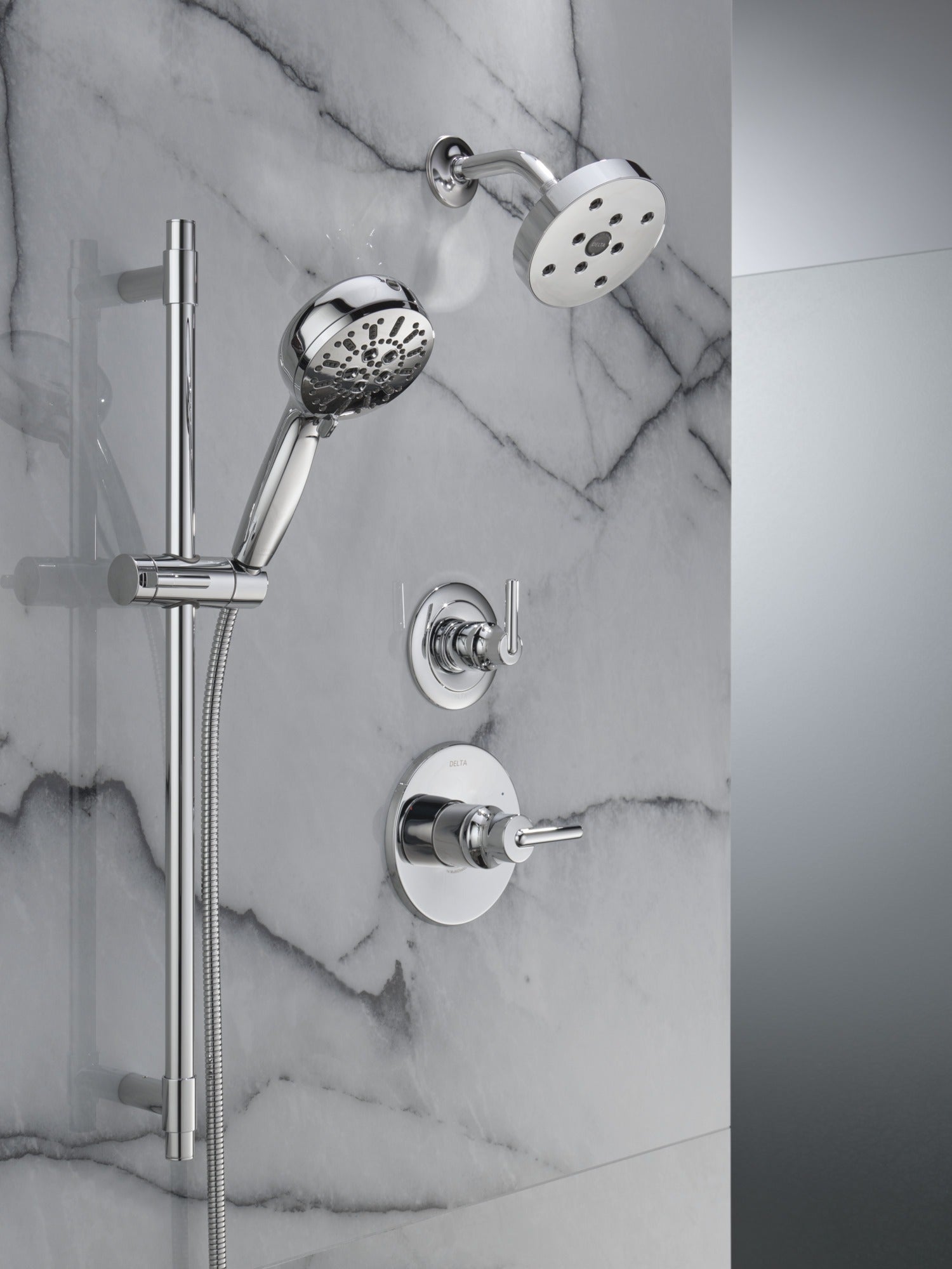 Delta Universal Showering Components 7-Setting Slide Bar Hand Shower with Cleaning Spray