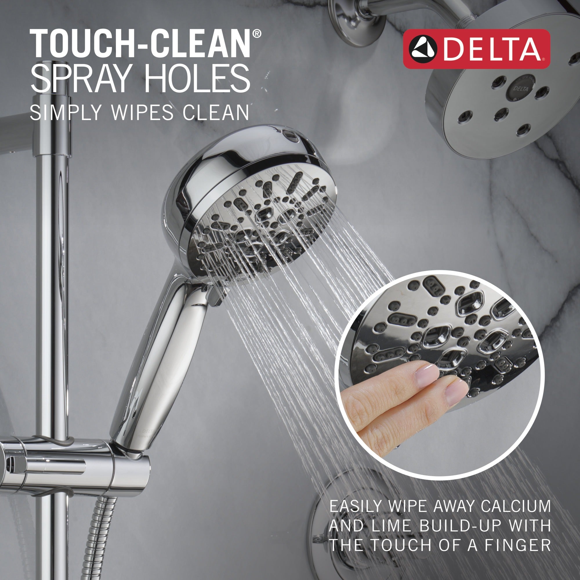 Delta Universal Showering Components 7-Setting Slide Bar Hand Shower with Cleaning Spray