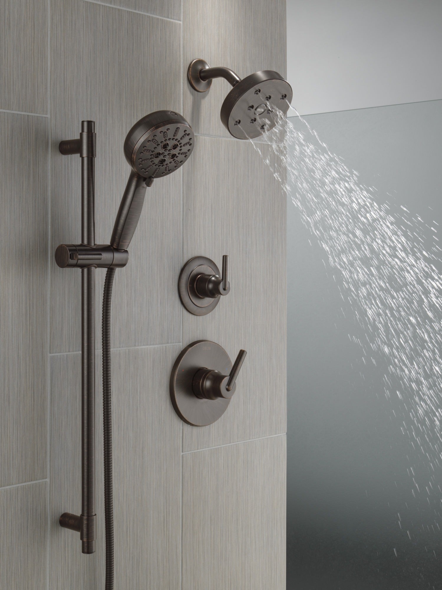 Delta Universal Showering Components 7-Setting Slide Bar Hand Shower with Cleaning Spray